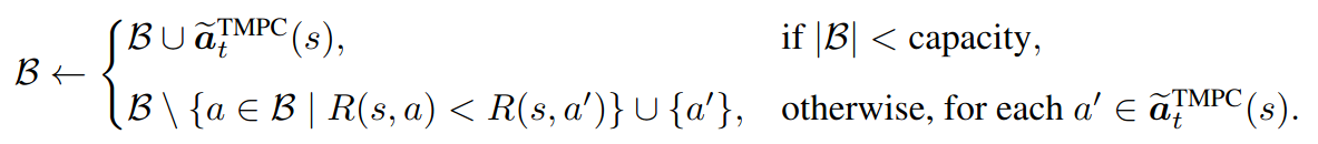 Hindsight subgoal identification: buffer update equation